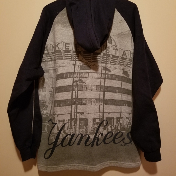 Yankees Men's Pullover Sweatshirt Gray Blue Sz M - Picture 2 of 4